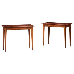 1950s Italian Side Tables - Exquisite Woodwork and Airy Design