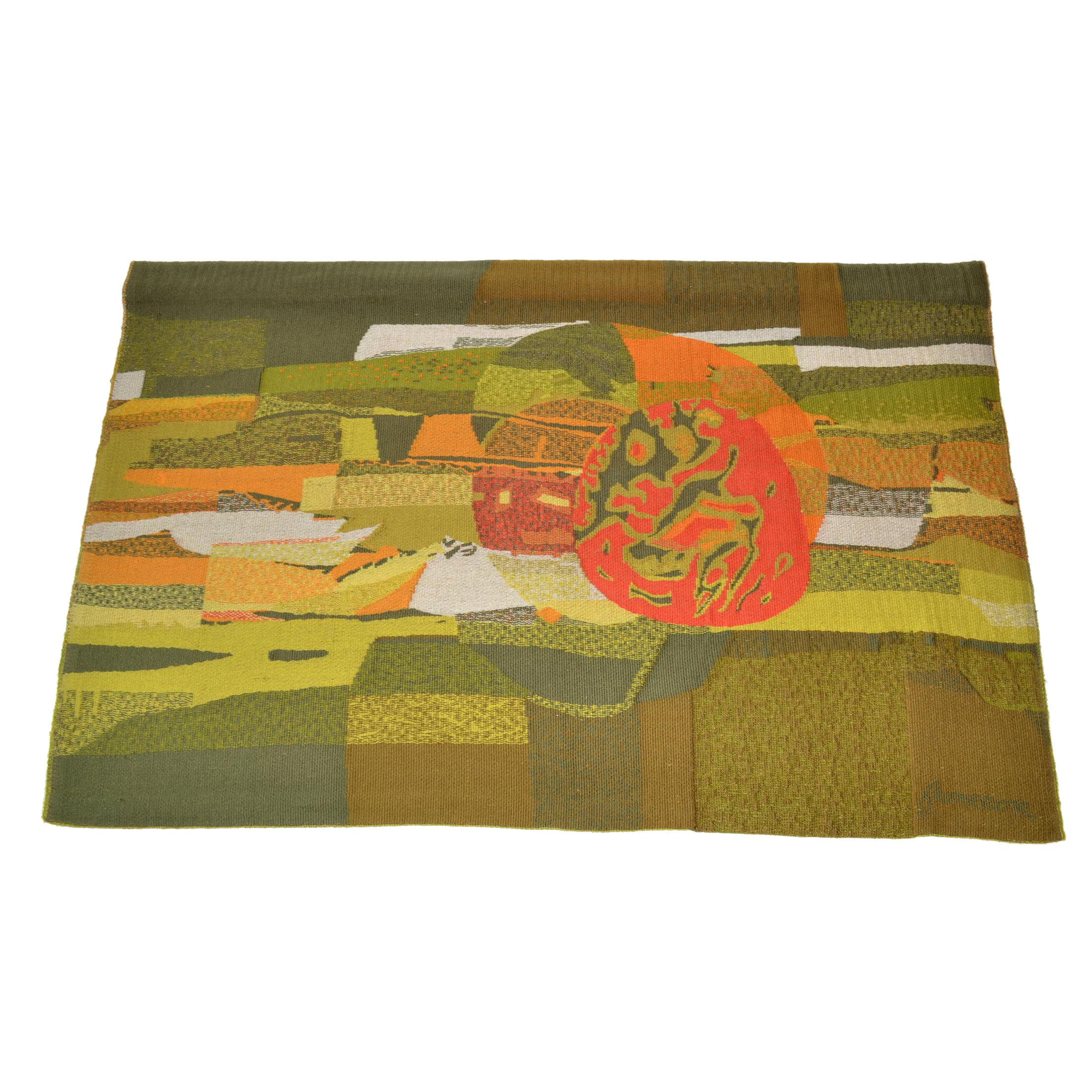 René Fumeron Cosmos Wool Wall Tapestry for Atelier Robert Four, France 1960 For Sale