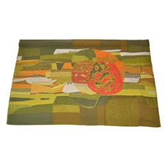 Used René Fumeron Cosmos Wool Wall Tapestry for Atelier Robert Four, France 1960
