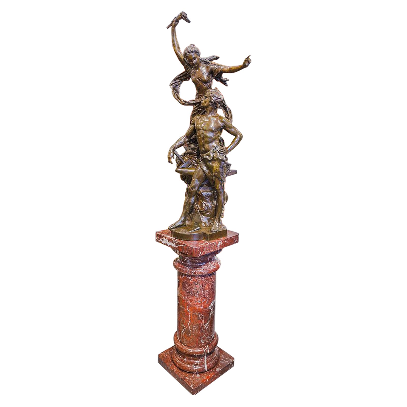A Museum quality bronze sculpture entitled Eternelle Lumiere By E. Drouot For Sale