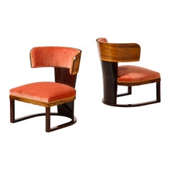 Used Ernesto La Padula Pair of Italian Art Deco Side Chairs, Italy, circa 1930