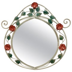 Italian Designer, Wall Mirror, Flower, Italy, 1960s