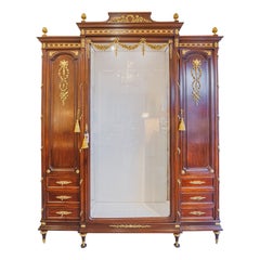 A fine 19th c French Louis XVI mahogany and gilt bronze mounted viewing cabinet