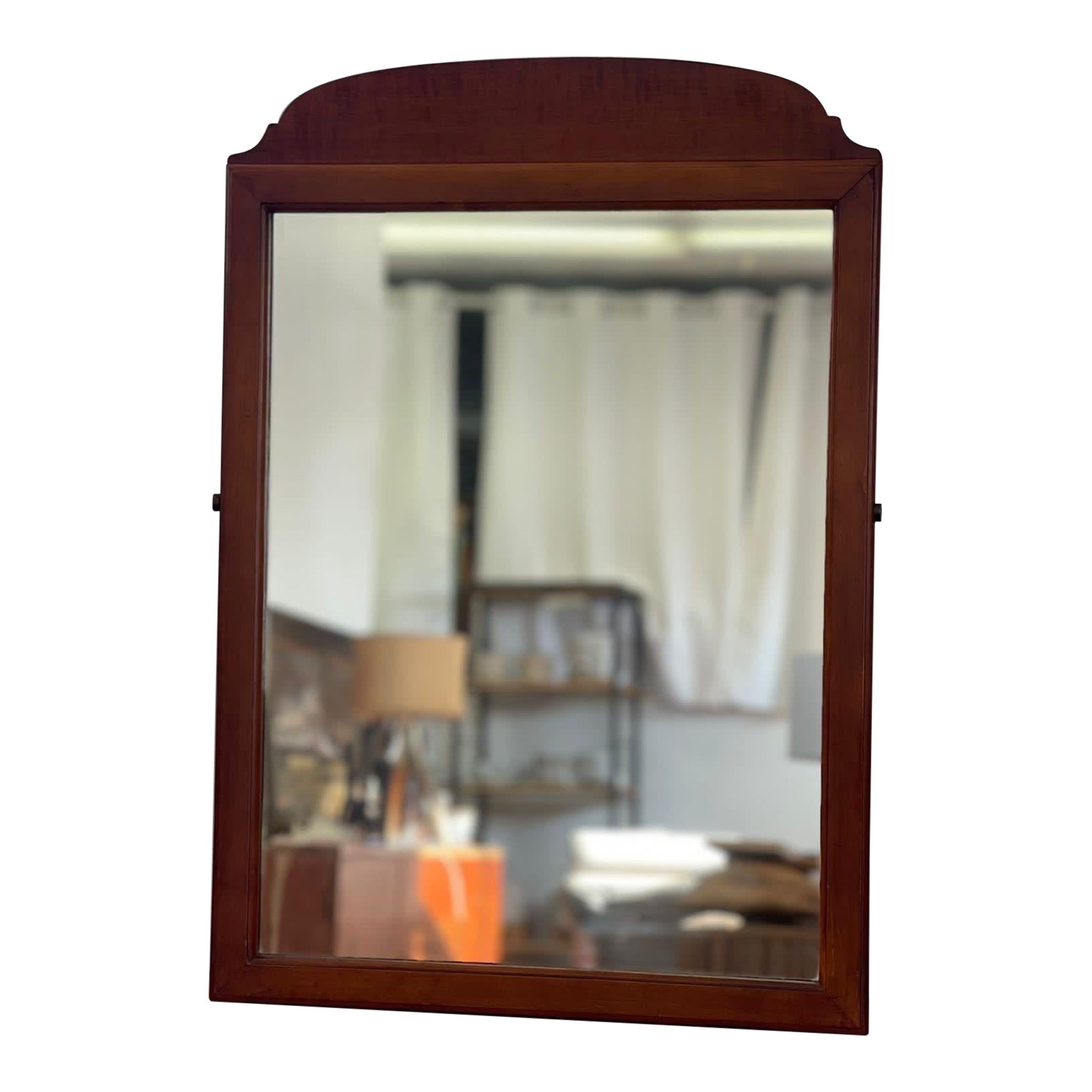 Vintage Wooden Framed Mirror For Sale