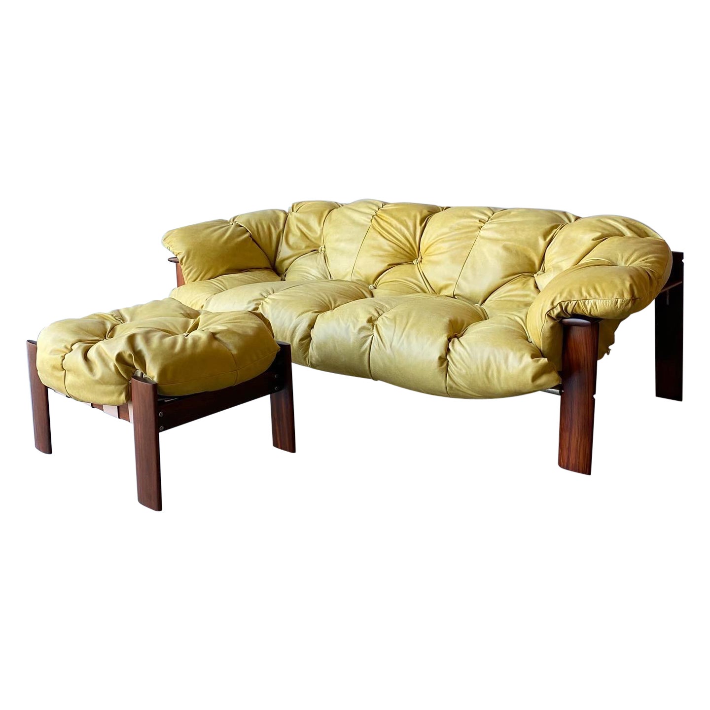 Percival Lafer Brazilian Modern Sofa and Ottoman For Sale