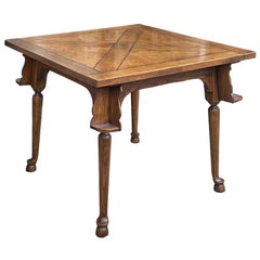 Richard Honquest For Baker Furniture Burl Walnut & Oak Rustic Game Table 