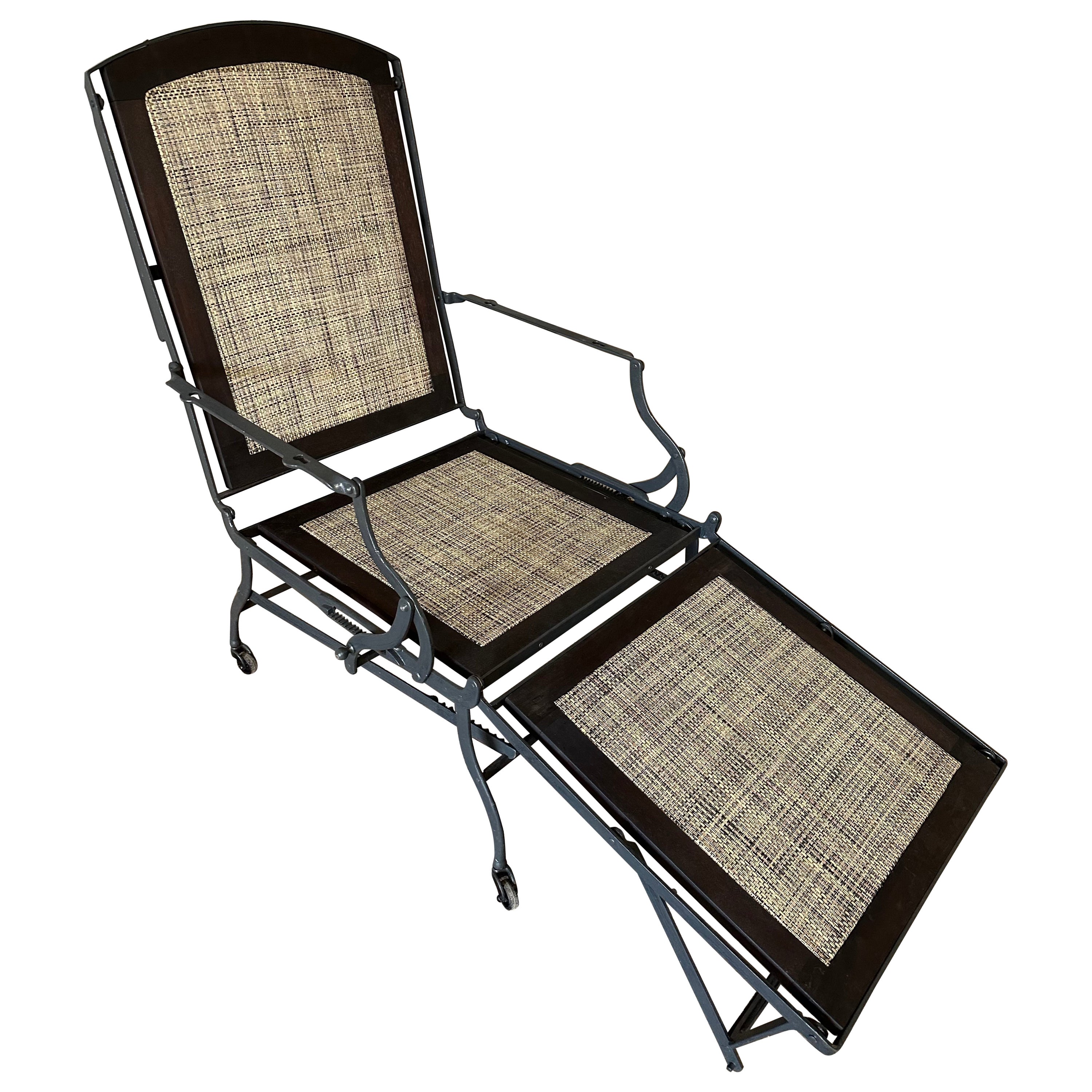 Antique Folding Lounging Deck Chair