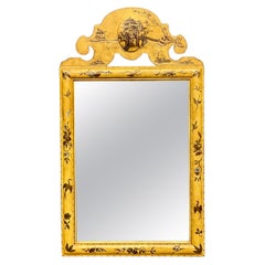 Mid-Century Regency Style Hand Painted Gilt Chinoiserie Mirror