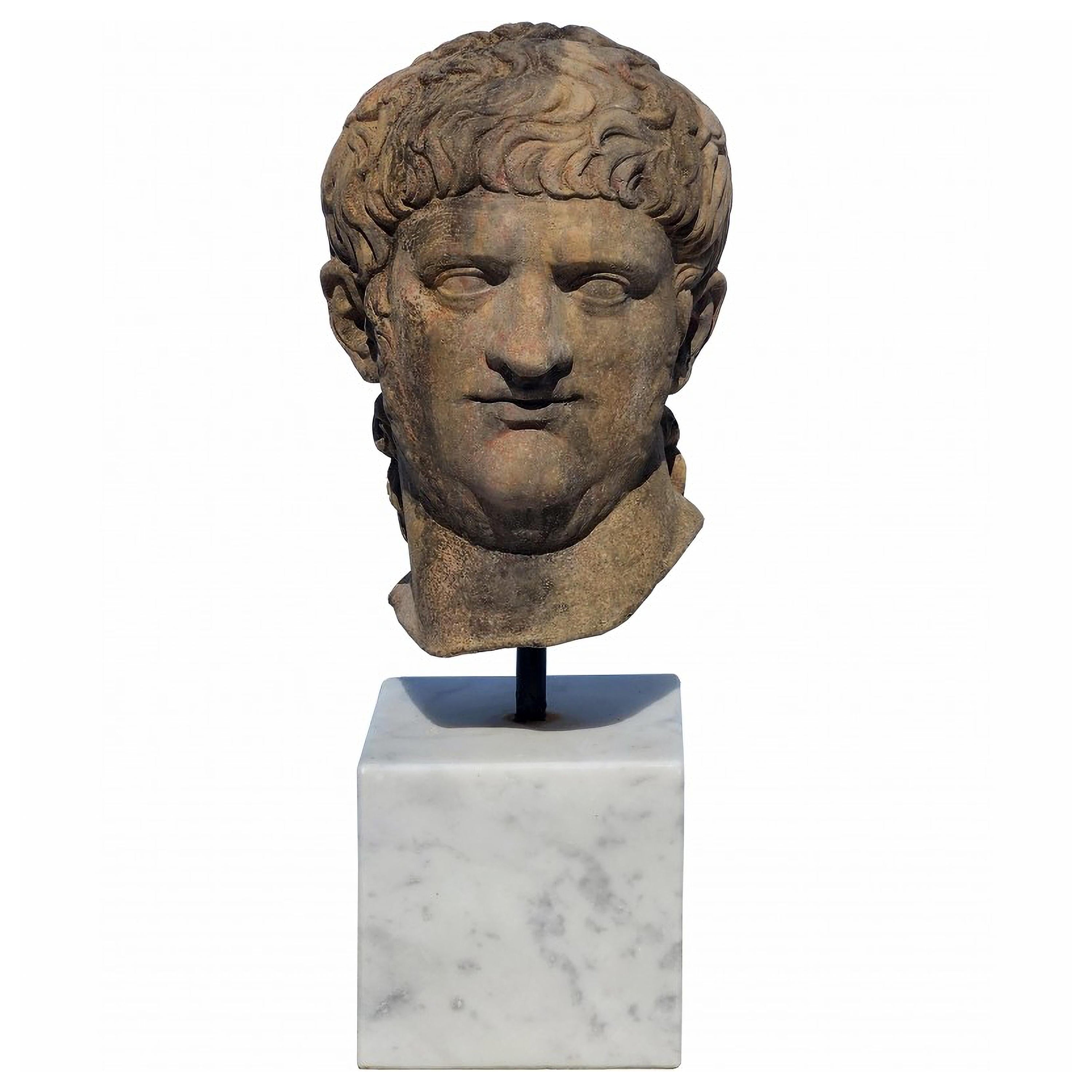 Original Italian Bust of Nerone in Terracotta, 20th Century For Sale