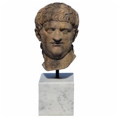 Original Italian Bust of Nerone in Terracotta, 20th Century