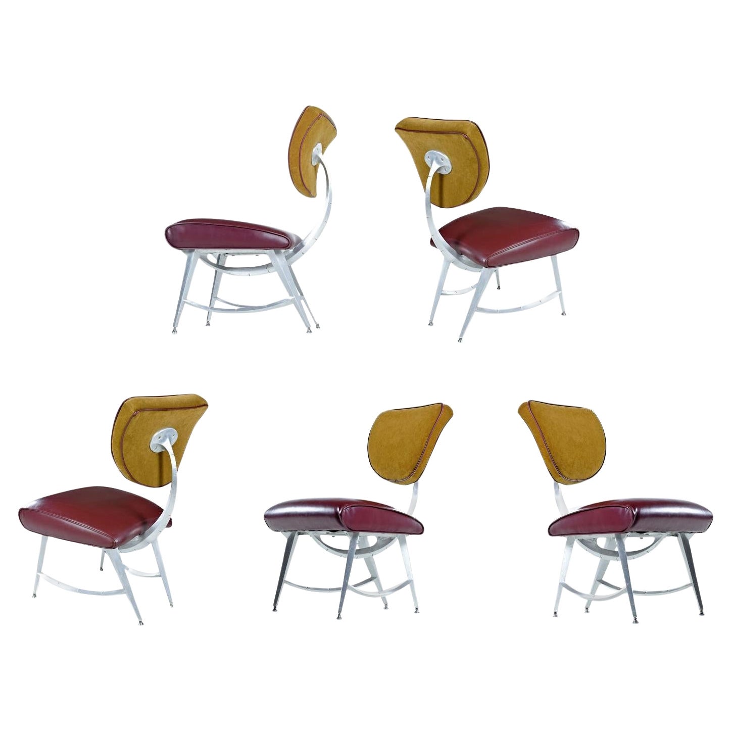 Disney Quest Aluminum Armillary Chairs by Jordan Mozer Set of 5 For Sale