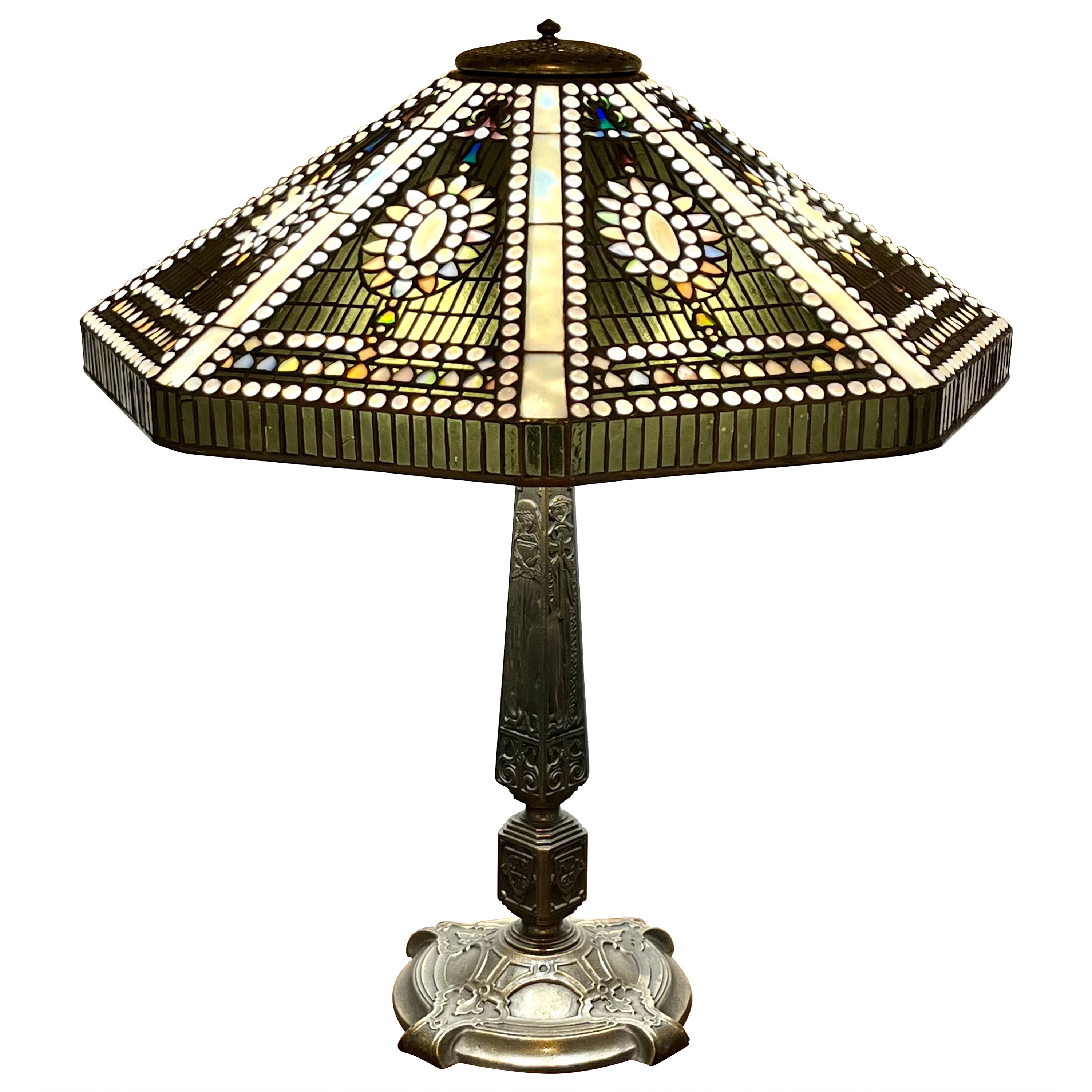 Tiffany Studios Rare lampe de table Empire Jewel en vente