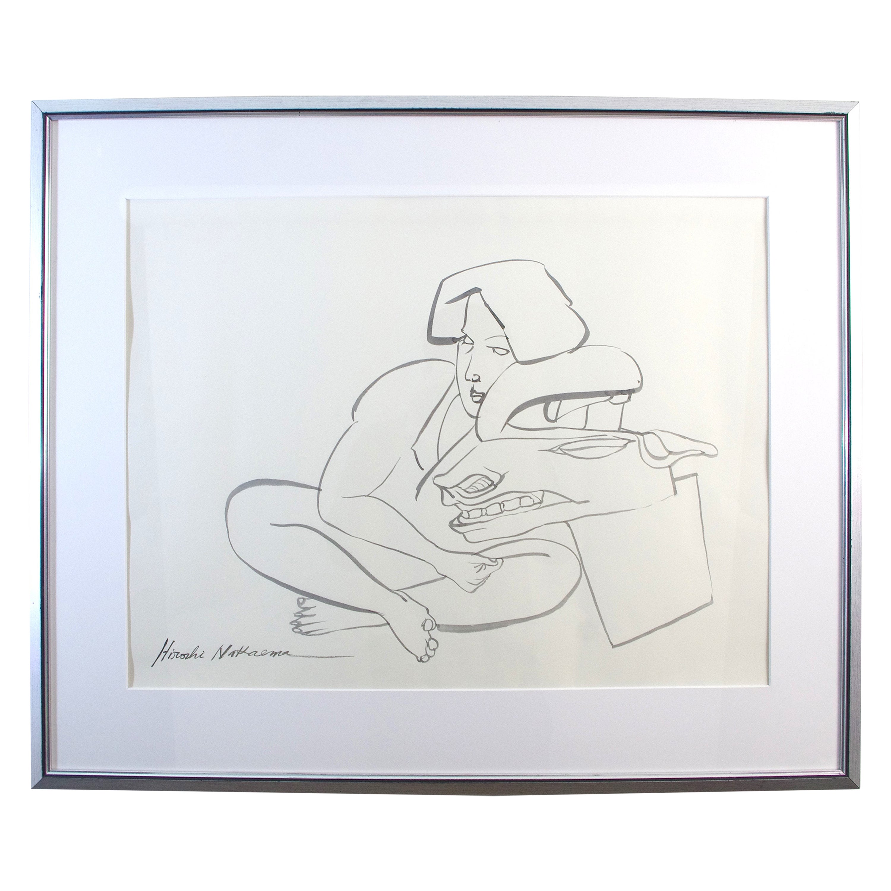 Hiroshi Nakaema - Aquarel Drawing For Sale