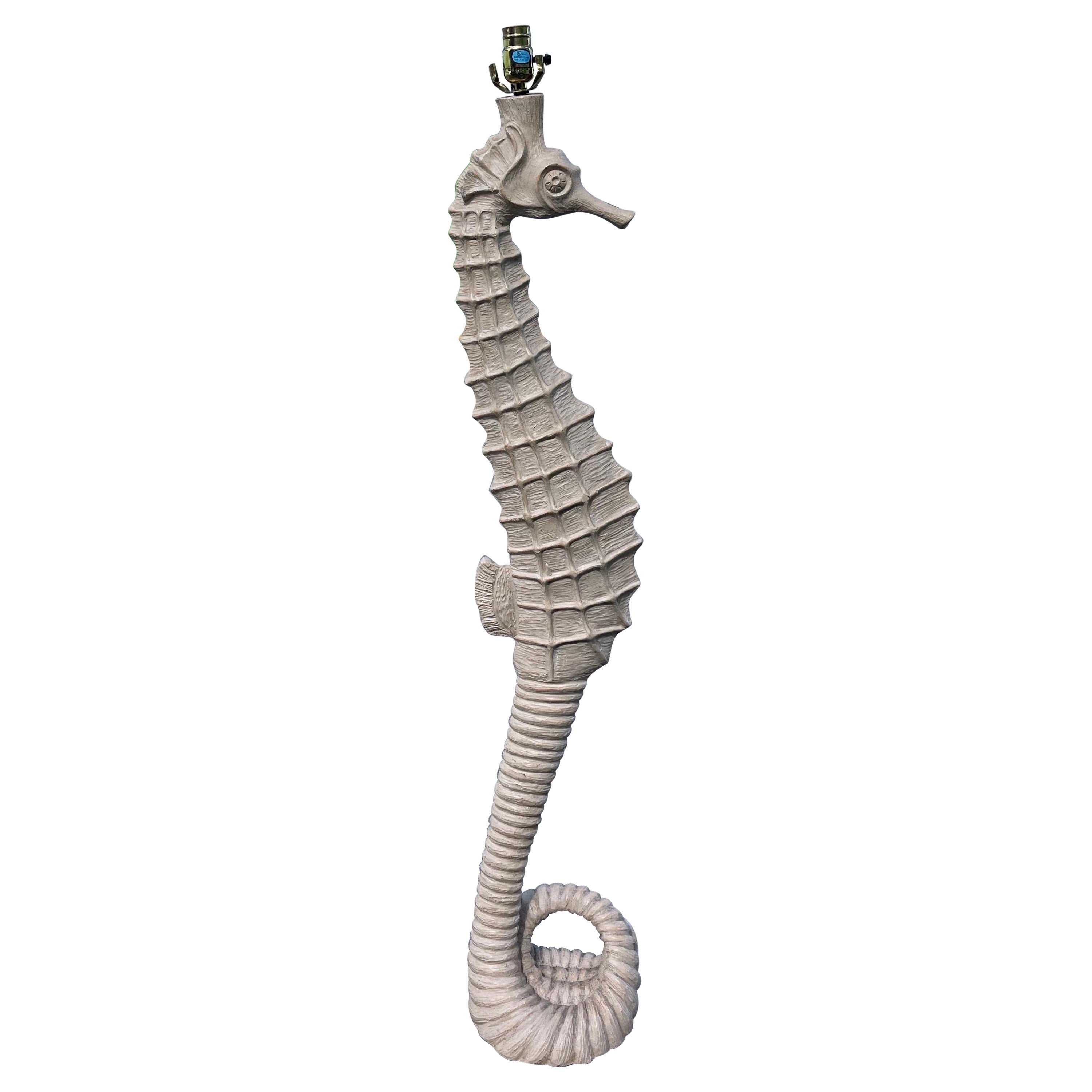 Hollywood Regency Style Seahorse Form Floor Lamp For Sale