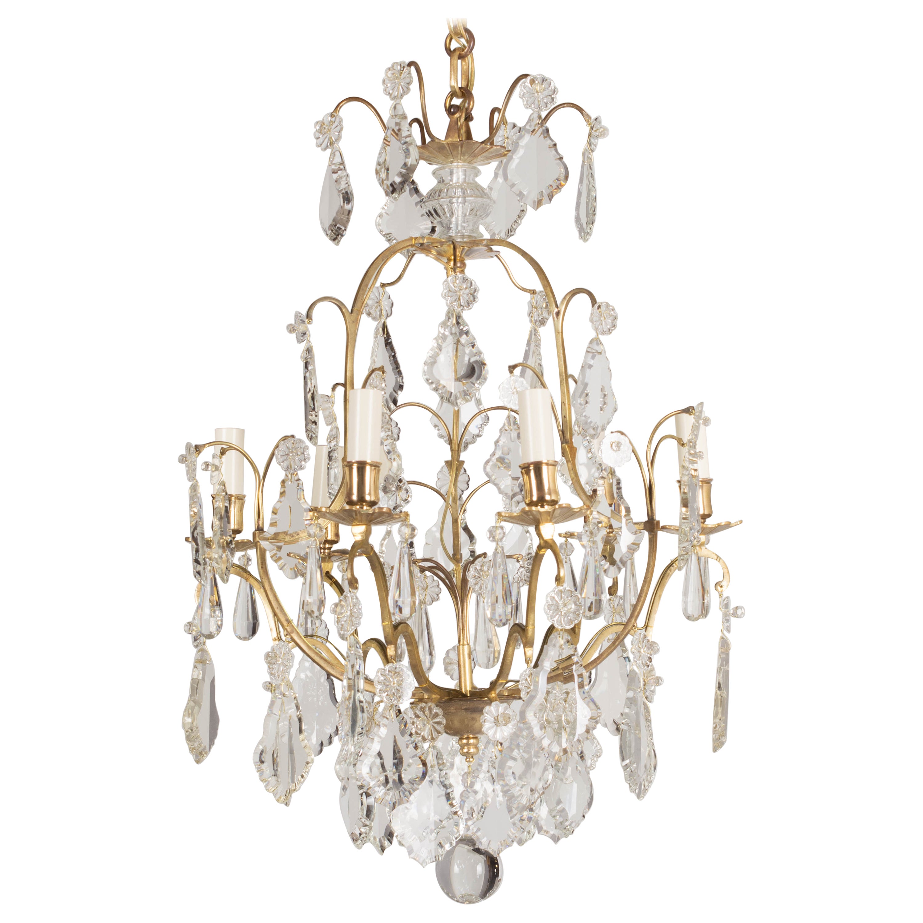 French Louis XV Style Crystal Chandelier For Sale