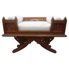 Chaise selle éléphant Howdah en teck