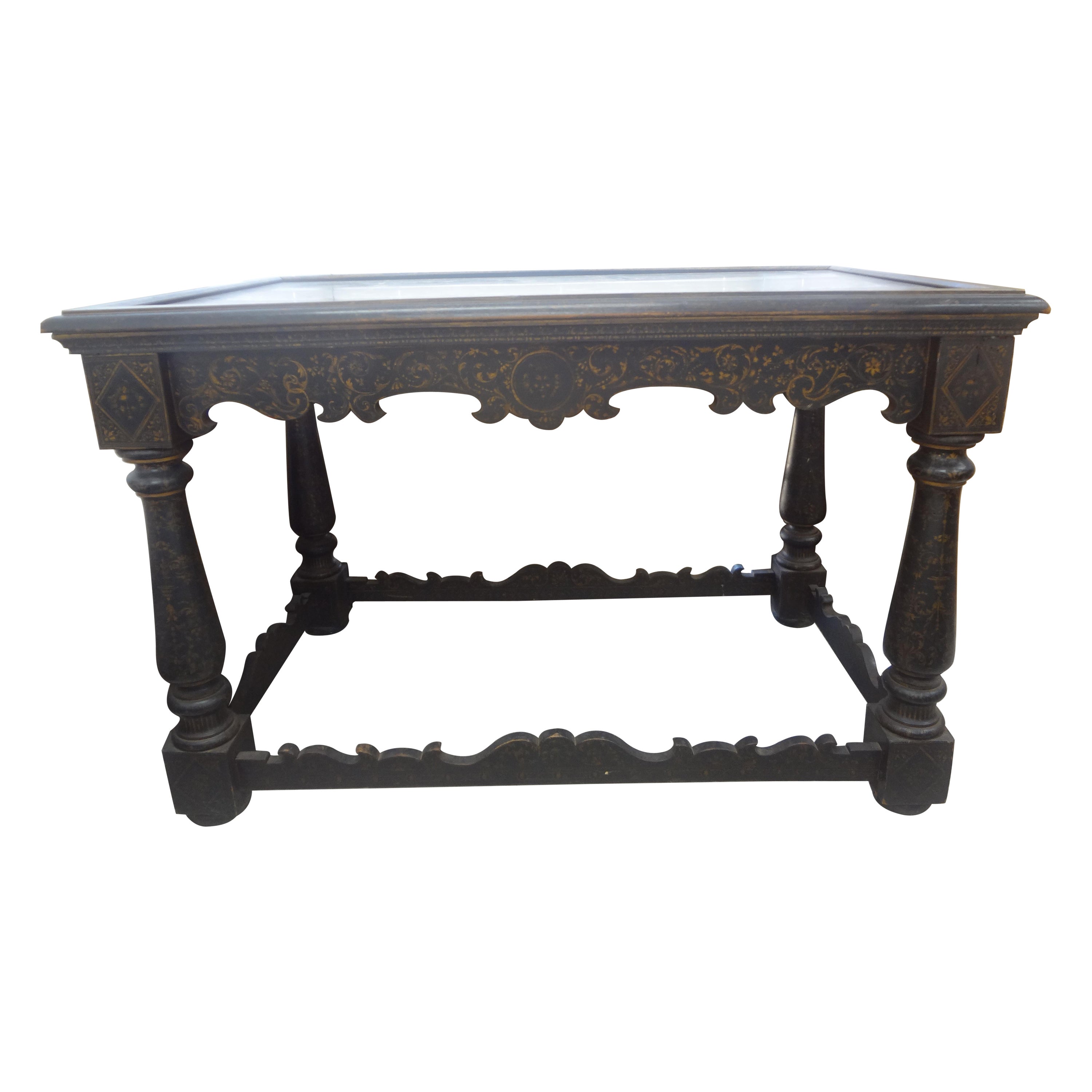 Table centrale ébonisée Louis XIV italienne du XVIIIe siècle en vente 12