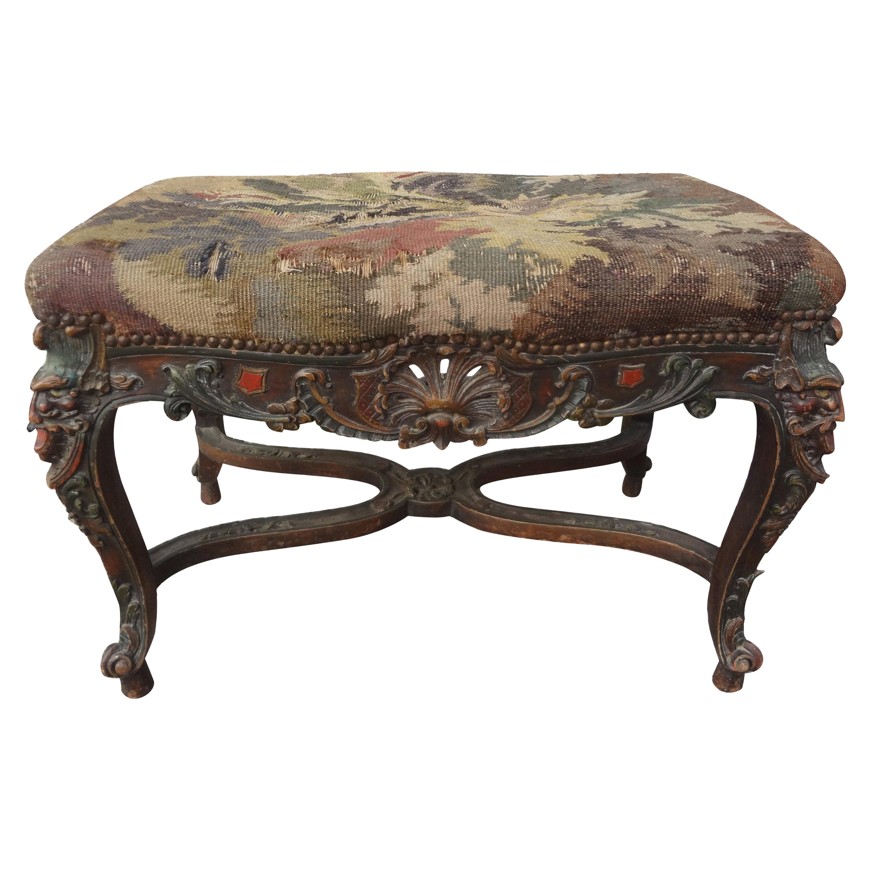 Banc français du 19ème siècle de style Louis XIV