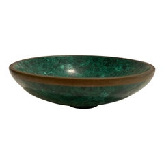 Malachite and brass rimmed bowl 