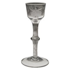 Verre à vin torsadé opaque Jacobite Sympathy c1760