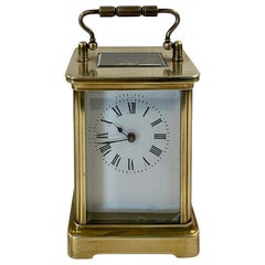 Antike viktorianische Qualität Messing Kutsche Uhr 
