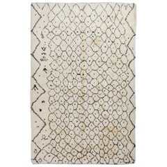 6.6x10.2 Ft Contemporary Moroccan Berber Azilal Style Tulu Rug, All Natural Wool