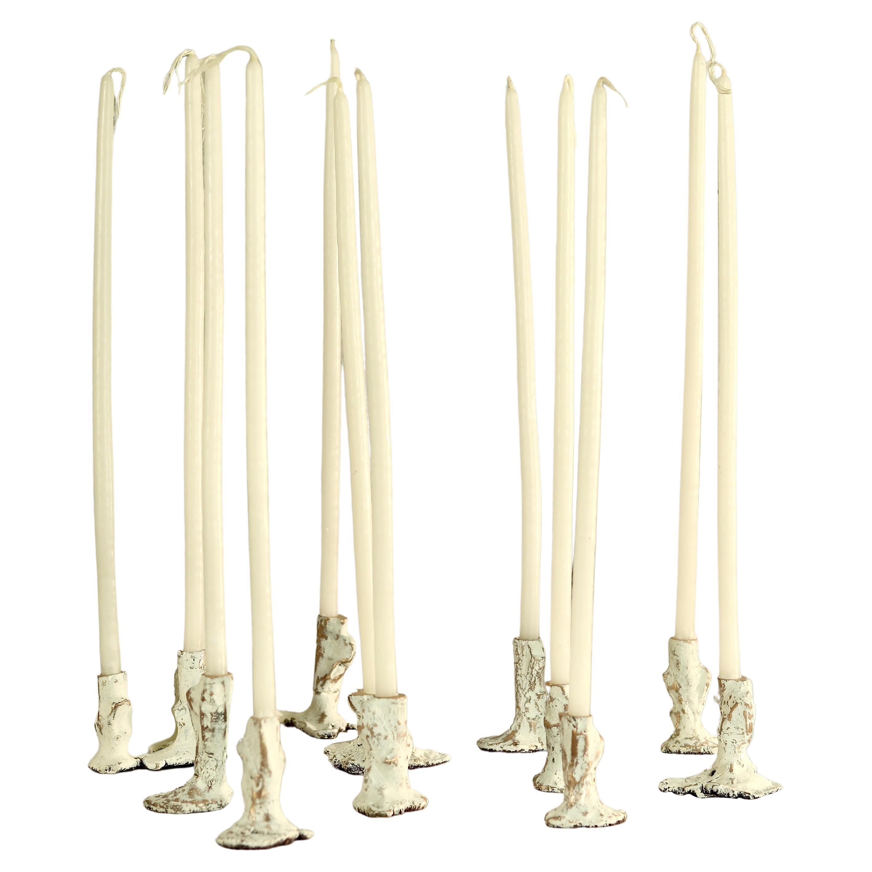 Set von 12 Bronze-Kerzenhaltern von Samuel Costantini im Angebot