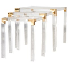 Vintage lucite nesting tables, France 1980’s.