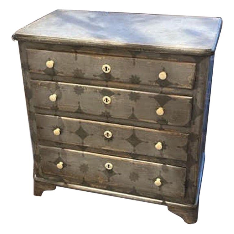 Antique German Painted Chest of Drawers For Sale