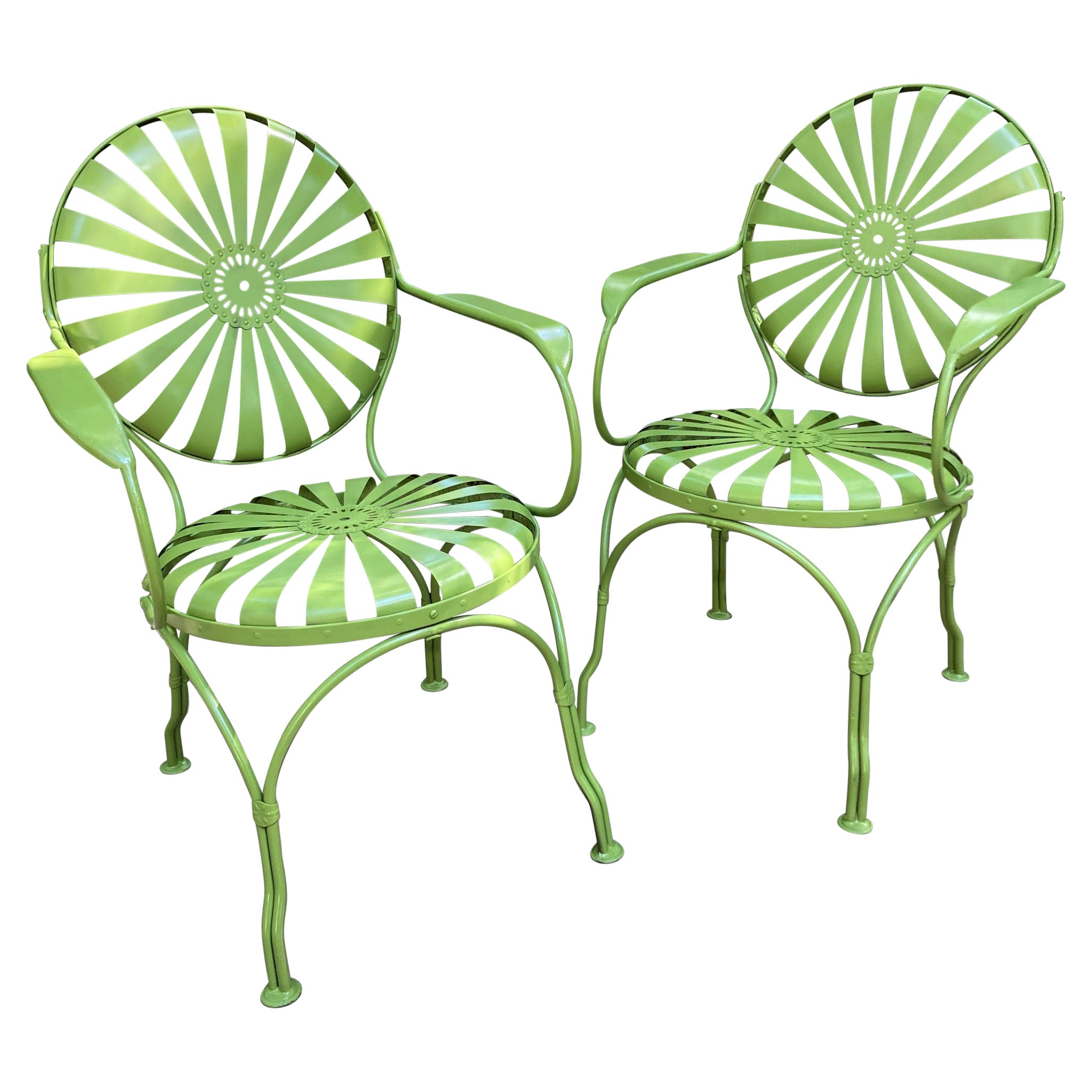 francois carre eden green garden chairs  For Sale
