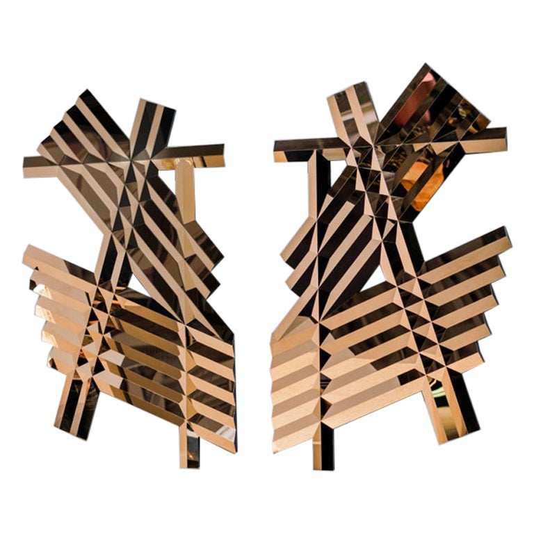 Set of 2 Galactica A Mirror Sculpture by SB26
