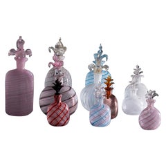 Used "Filigrana" Murano Glass Perfume Holder Ampoules