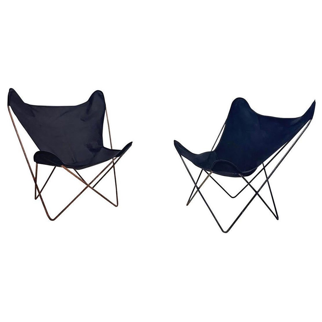 1960s Bkf Hardoy Butterfly Chairs for Knoll in Black