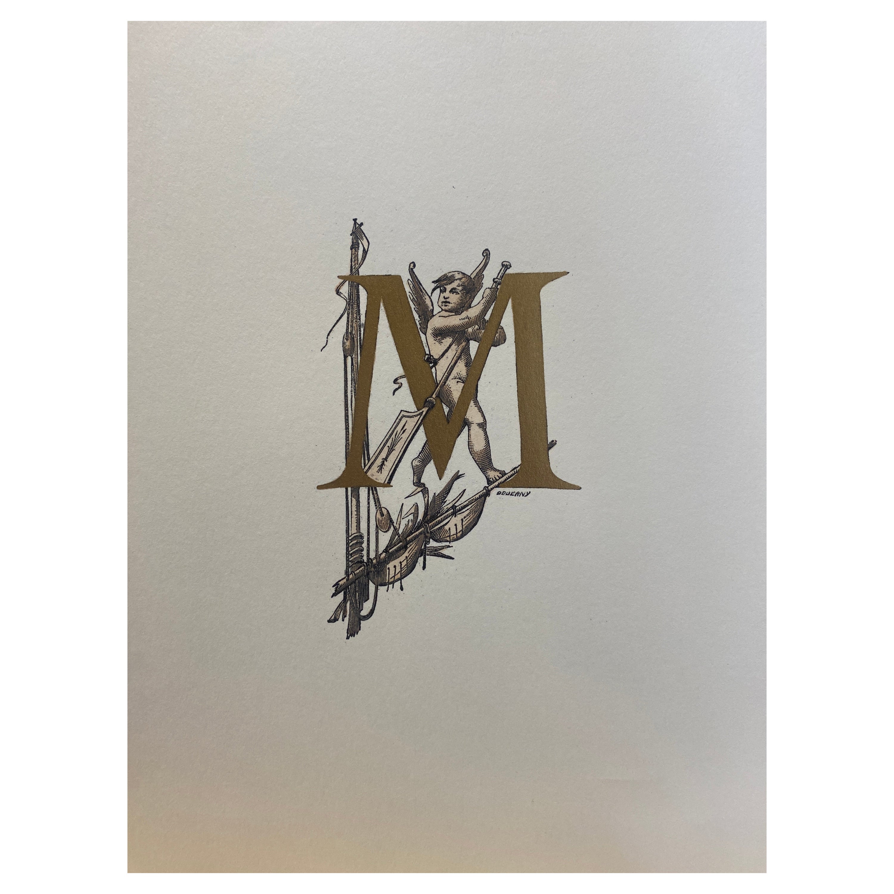 Italian Contemporary "Arts & Crafts Fonts" Print with Pure Gold Leaf, 4 of 5 For Sale