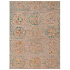 Collection Nazmiyal, motif géométrique moderne, tapis de laine 4'5" x 5'10"