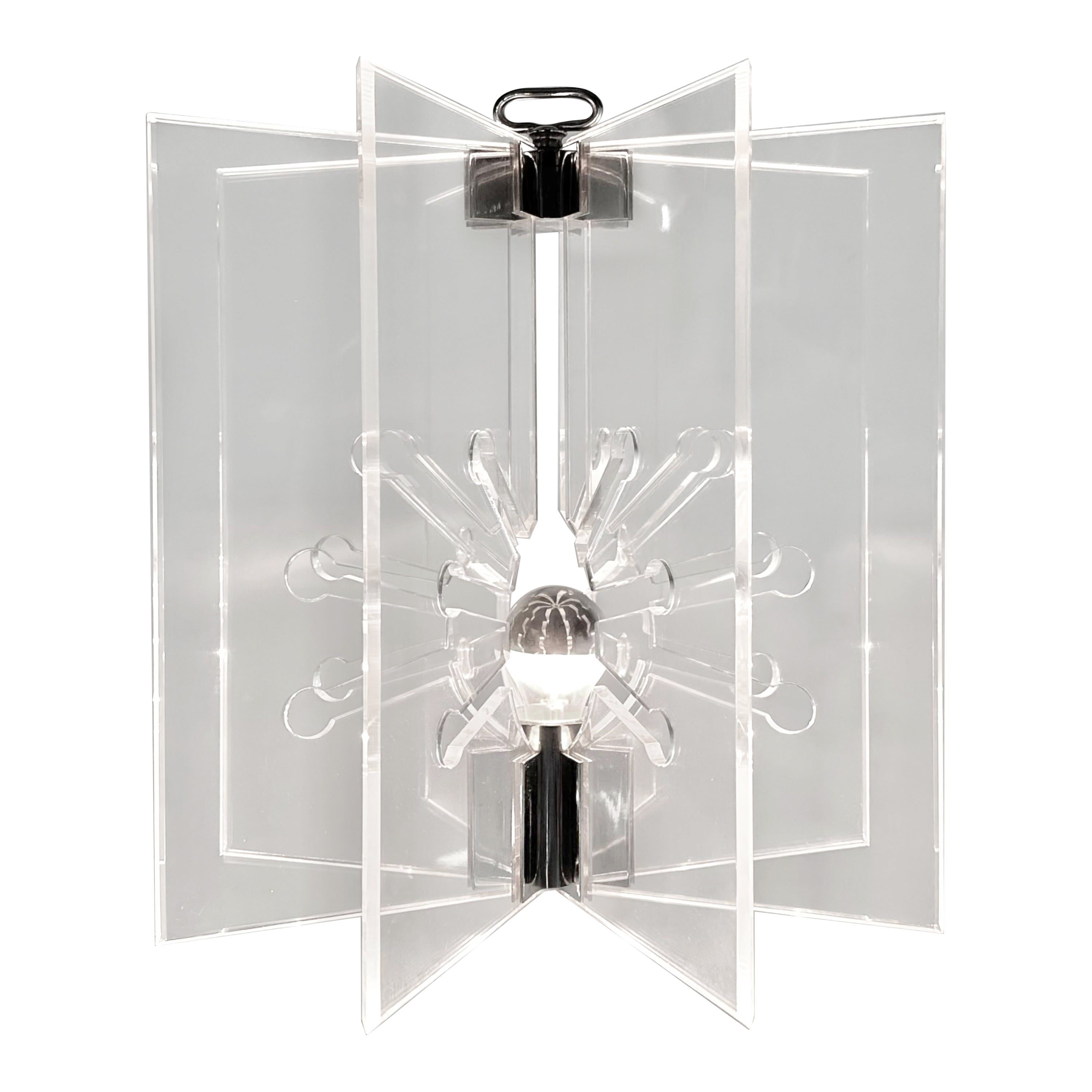 Franco Albini & Franca Helg Model 524 Sculptural Lucite Chrome Lamp Arteluce