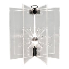 Franco Albini & Franca Helg Model 524 Sculptural Lucite Chrome Lamp Arteluce