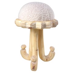 JoJoJo hand carved by hand wood stool, edition by artist Alix Coco