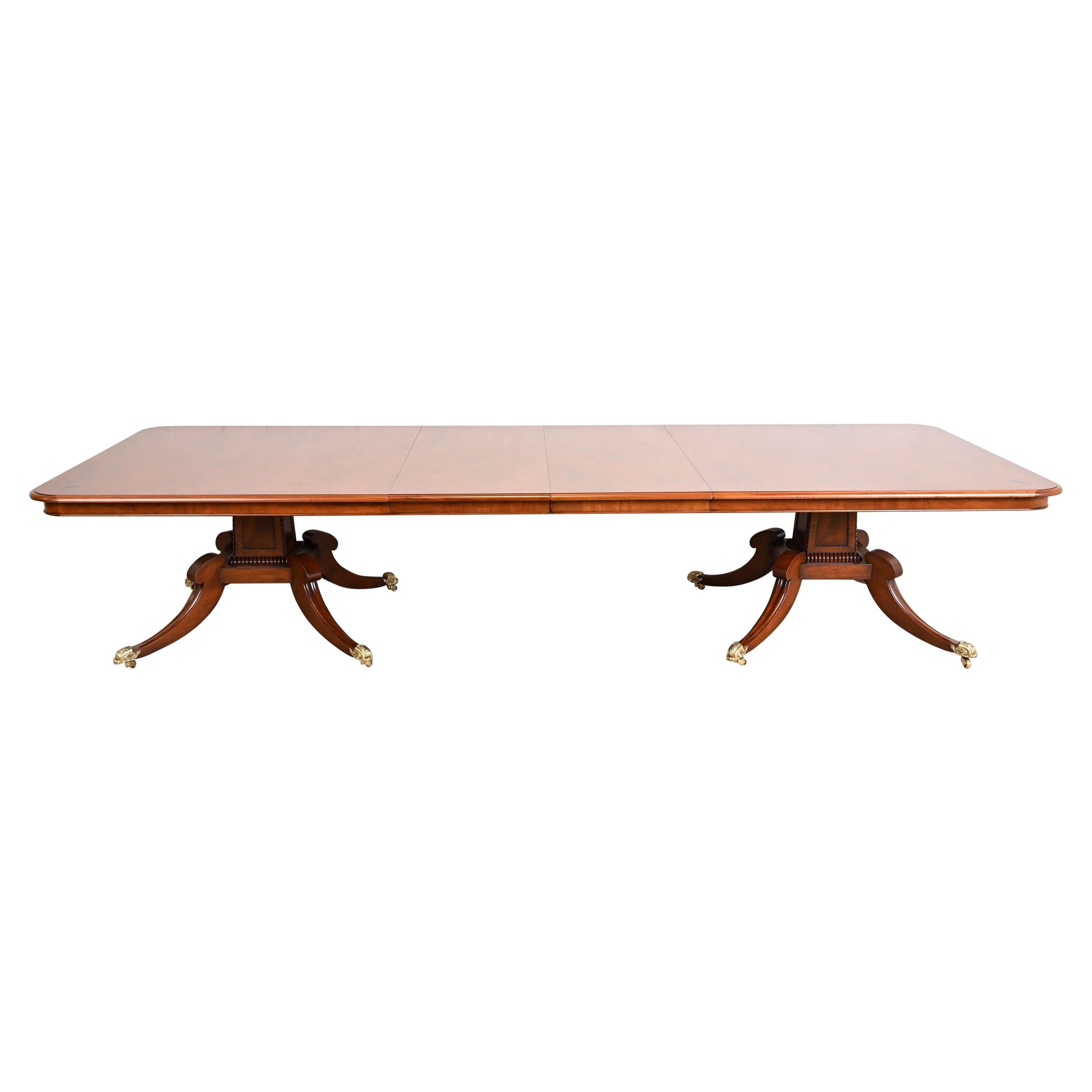 English Georgian Double Pedestal Dining Table by Restall Brown & Clennell For Sale