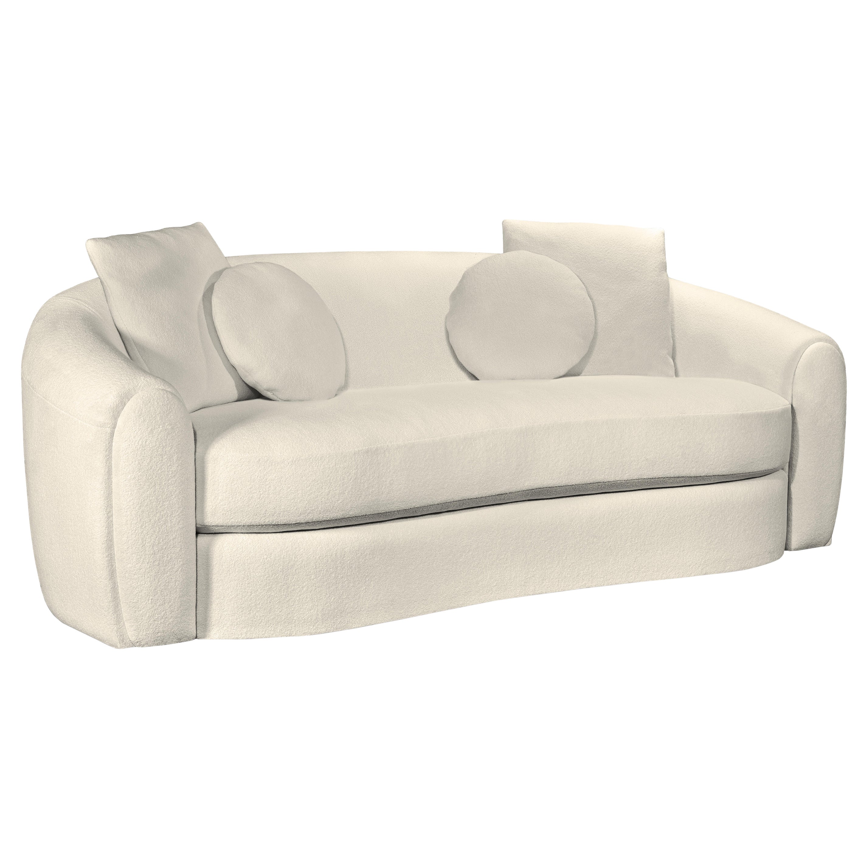 Limoge Sofa 2 place. Uphosltered, sleek and curved design, with plush