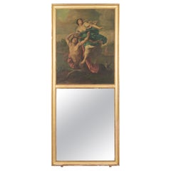 18th Century French Trumeau Mirror with Greek Myth Painting