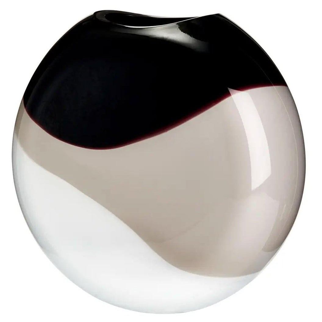 Small Eclissi Vase in White, Grey, and Black by Carlo Moretti For Sale