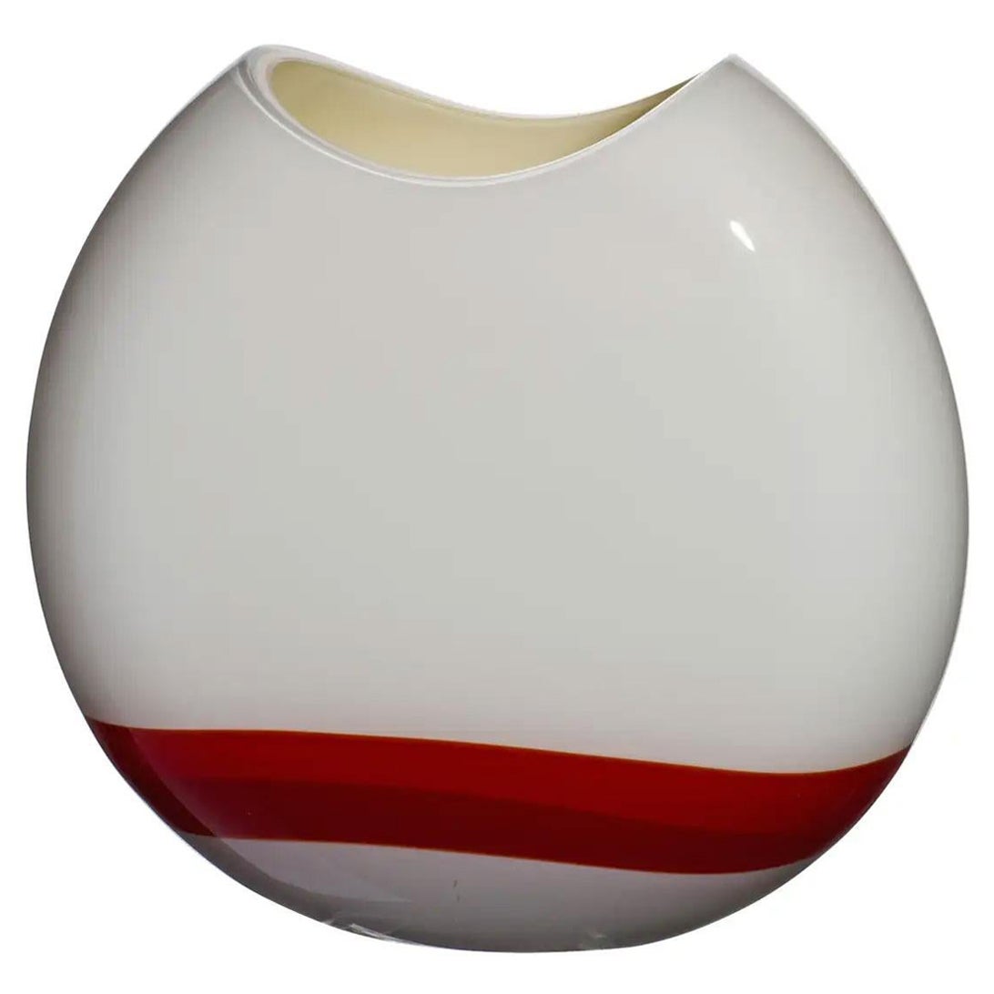 Vaso Eclissi piccolo in rosso, avorio e grigio di Carlo Moretti