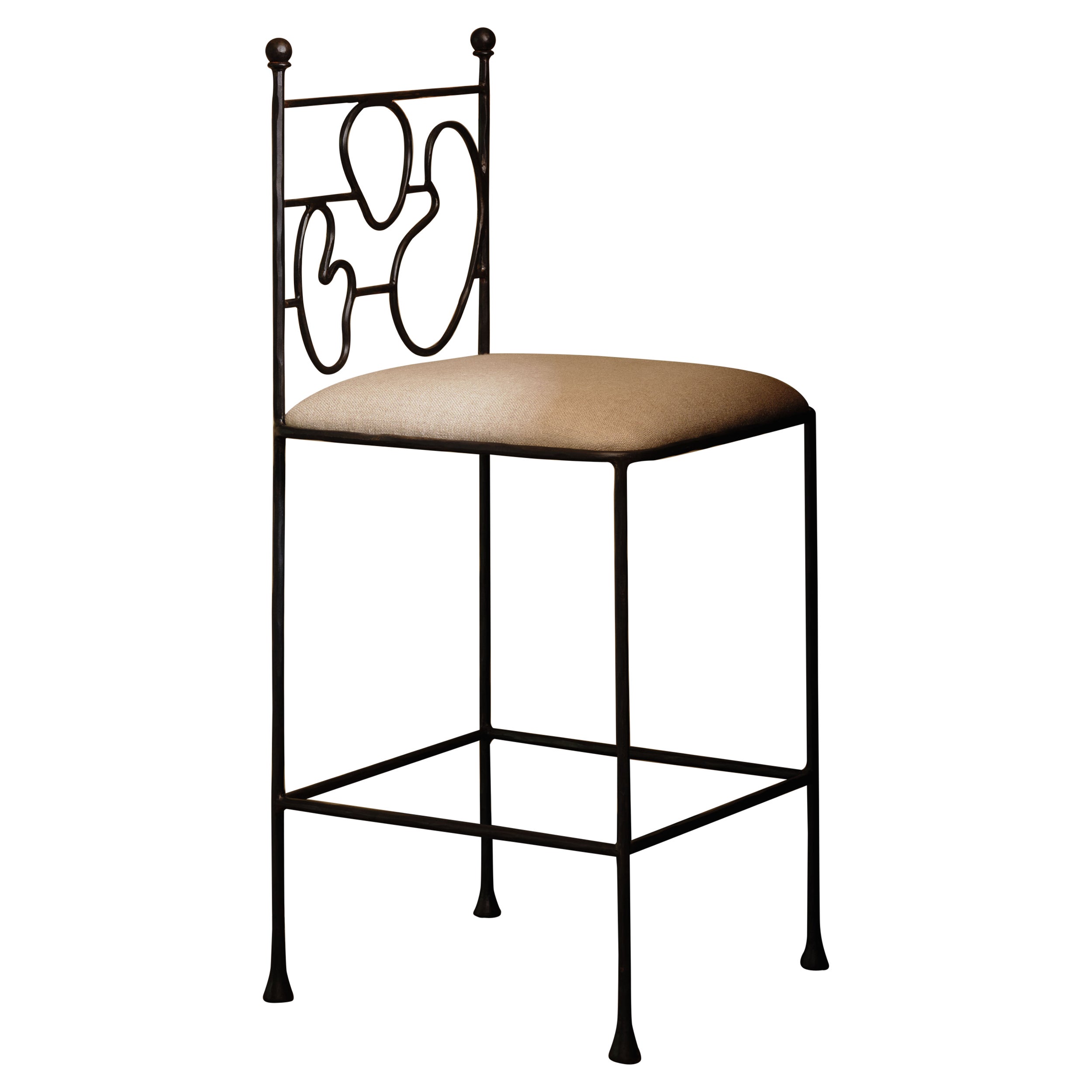 Anna Karlin Wrought Iron Counter Stool, B For Sale