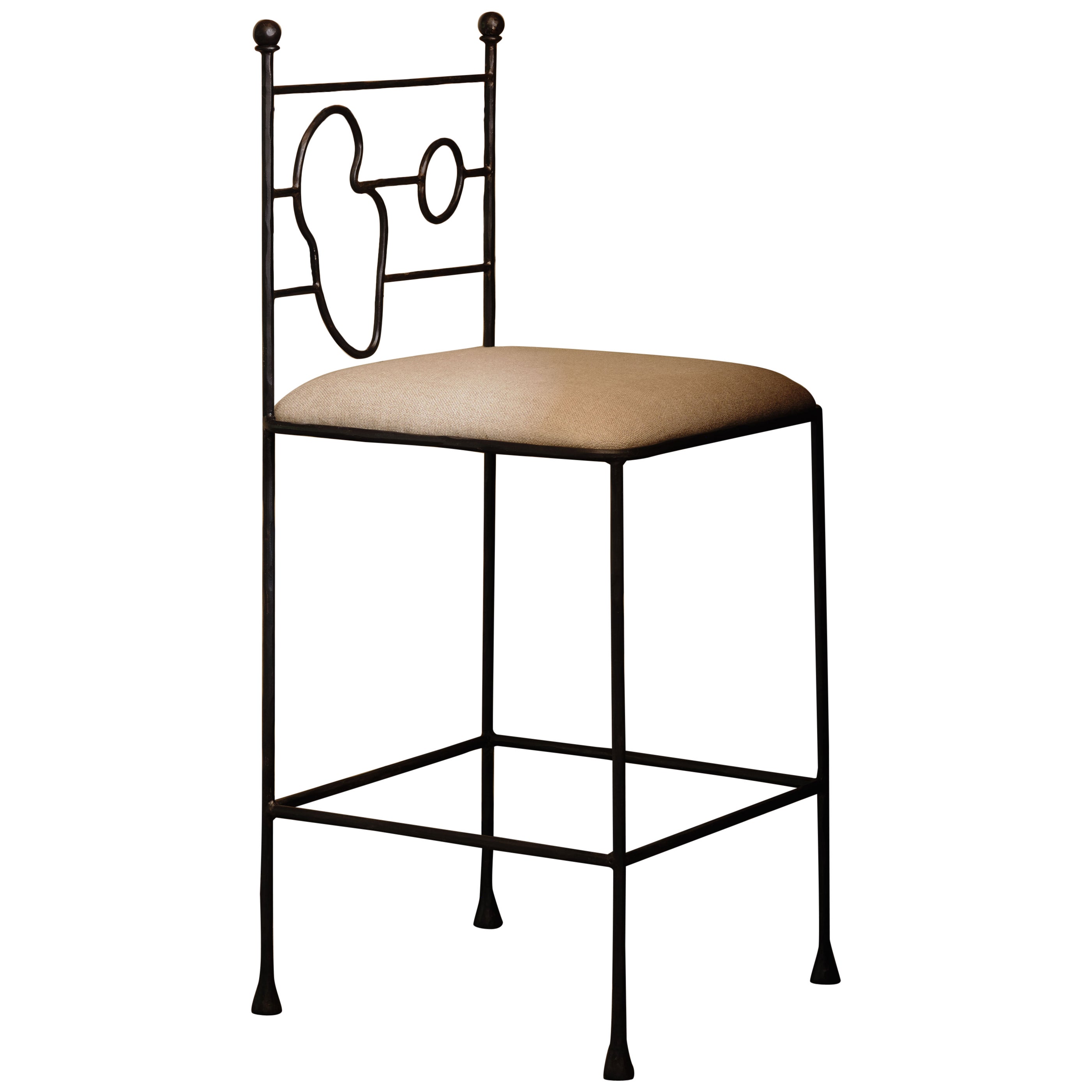 Anna Karlin Wrought Iron Counter Stool, C For Sale