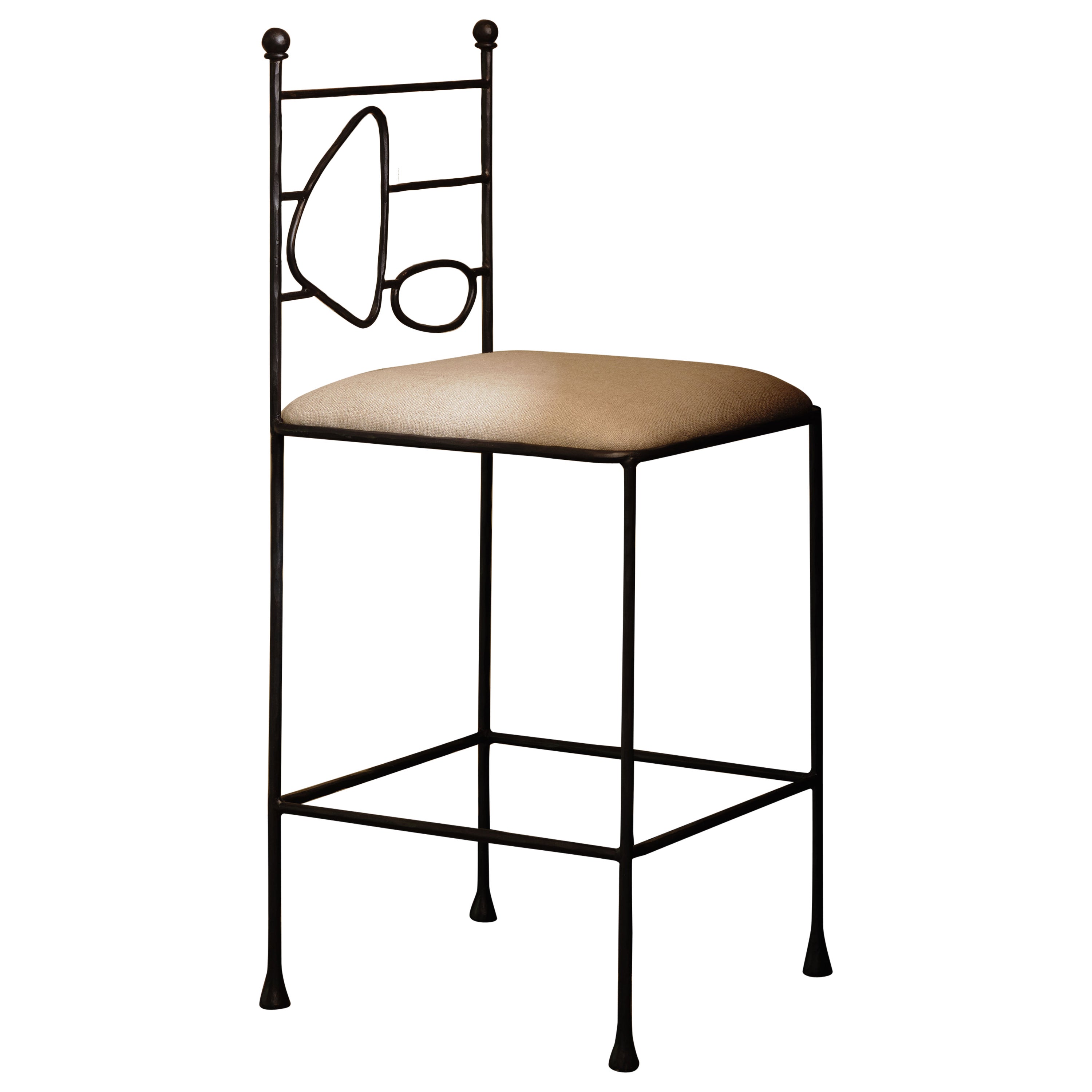 Anna Karlin Wrought Iron Counter Stool, D For Sale