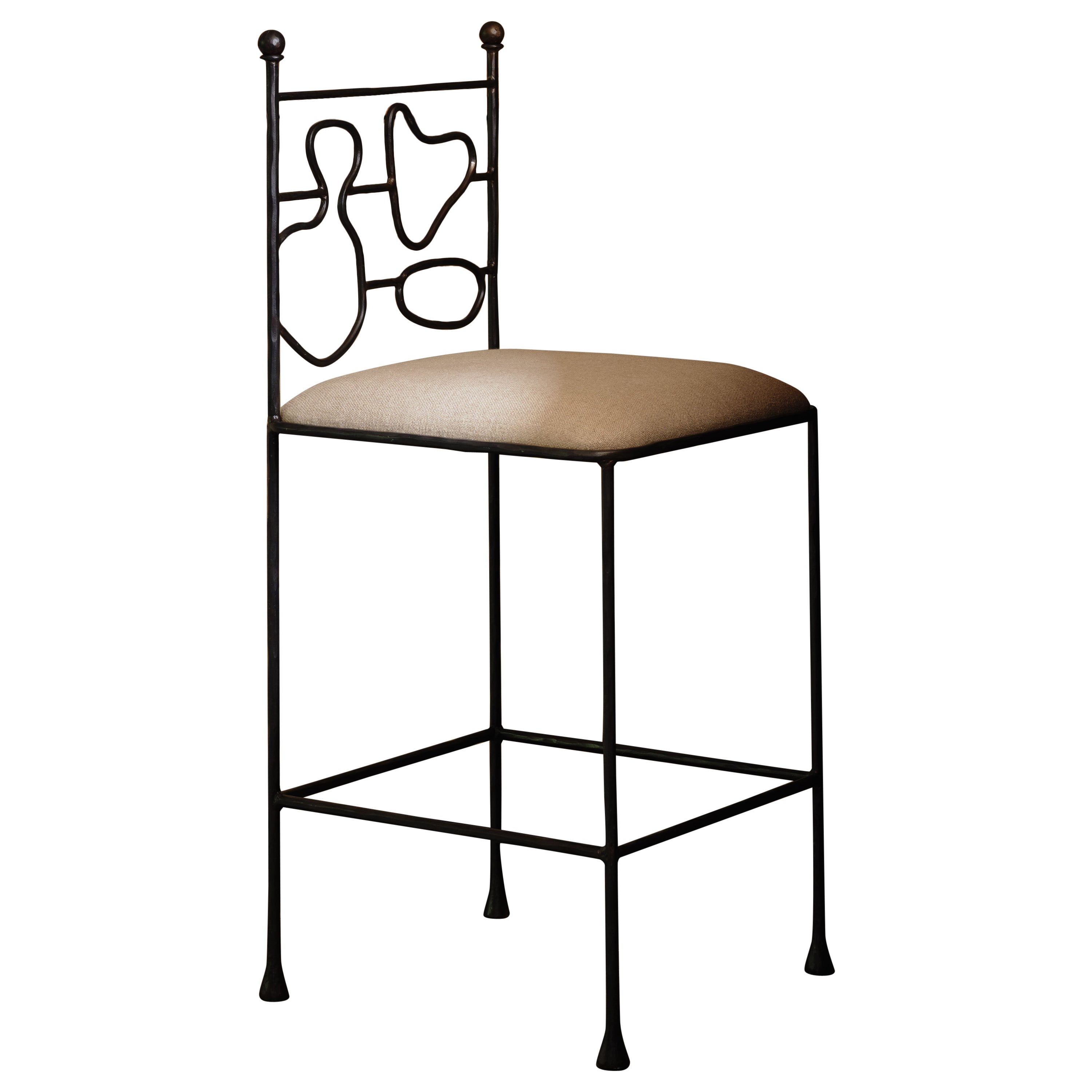 Anna Karlin Wrought Iron Counter Stool, F For Sale