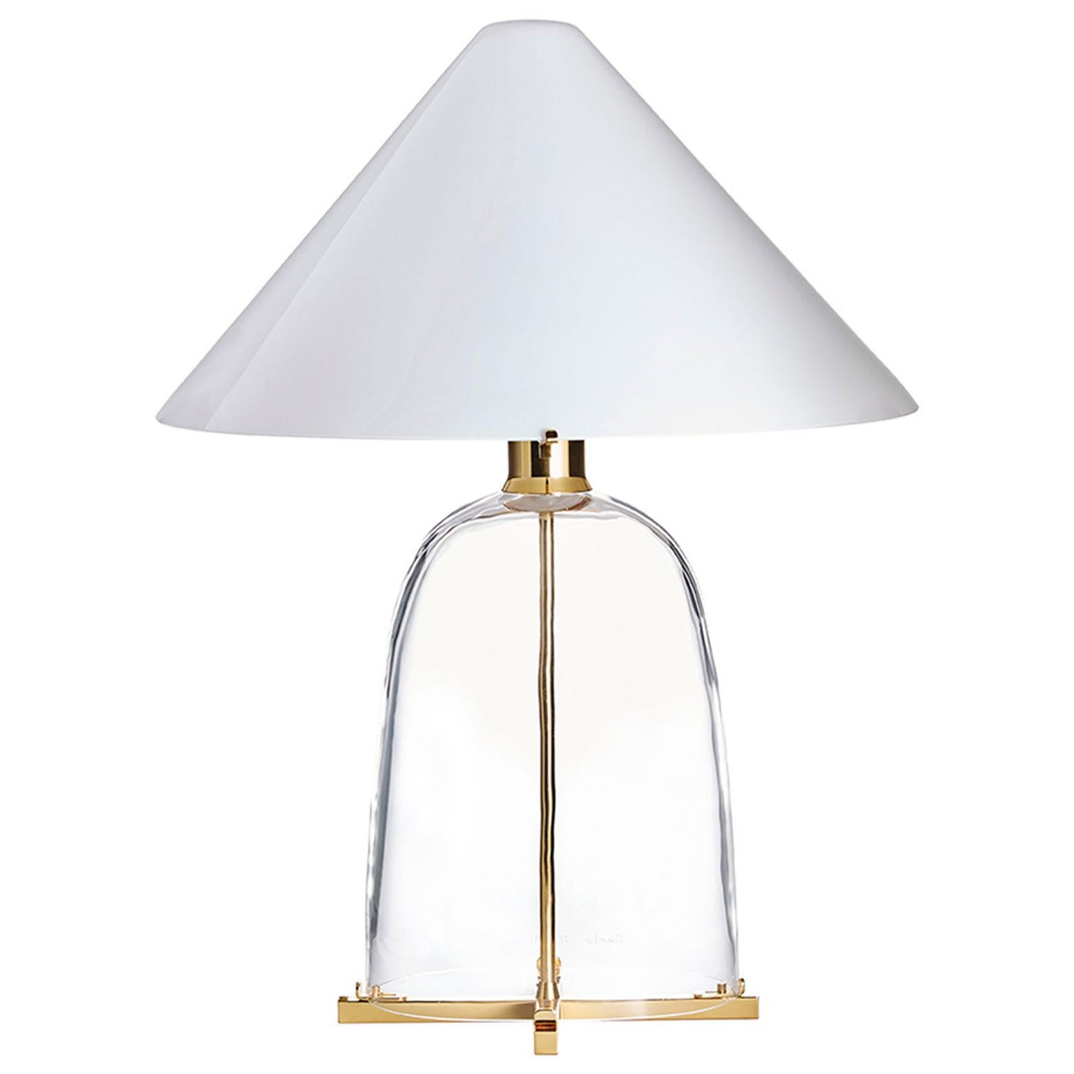 Lampe de table ovale transparente par Carlo Moretti en vente