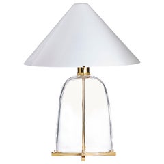 Lampe de table ovale transparente par Carlo Moretti