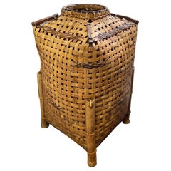 Gewebter Vintage-Korb aus Rattan